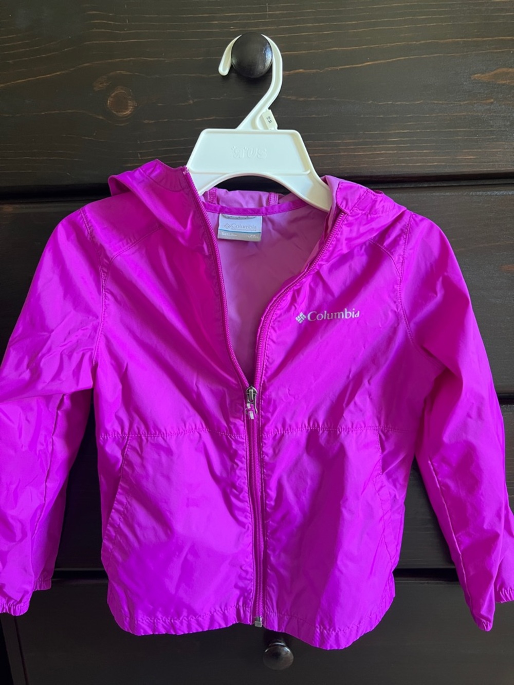 Columbia Bright Pink Hooded Windbreaker Jacket